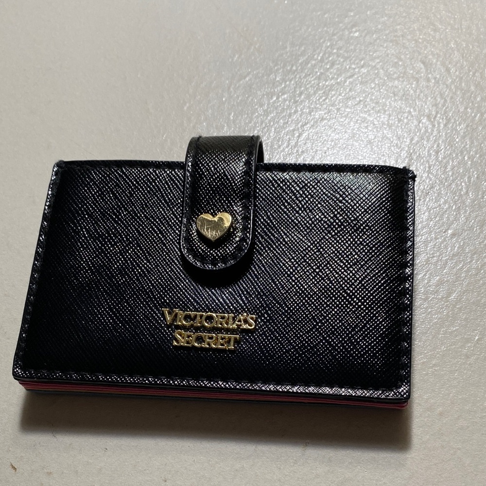 Victoria's Secret Black Card Holder with Gold Accents